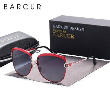BARCUR Lunettes de Soleil Polarisées Femme Ovale Verres Dégradés UV400 Luxe | MDN Store 25