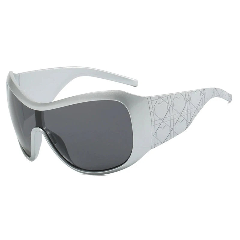 Lunettes de Soleil Y2K Oversize Monobloc UV400 - Femme | MDN