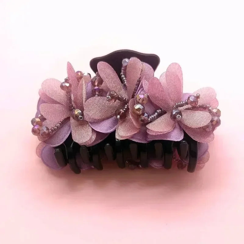 Pince à Cheveux Crabe Fleurie - Accessoire Cheveux Élégant et Pratique | MDN Store