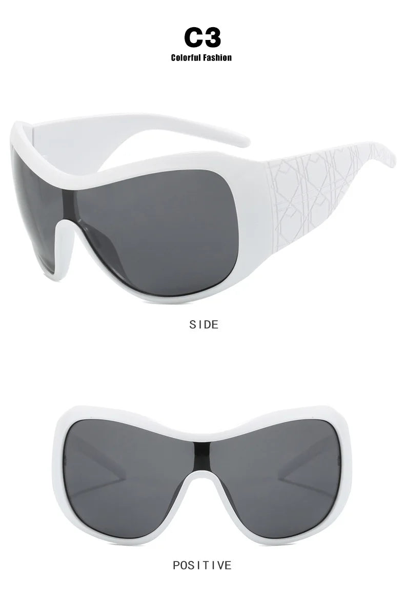 Lunettes de Soleil Y2K Oversize Monobloc UV400 - Femme | MDN