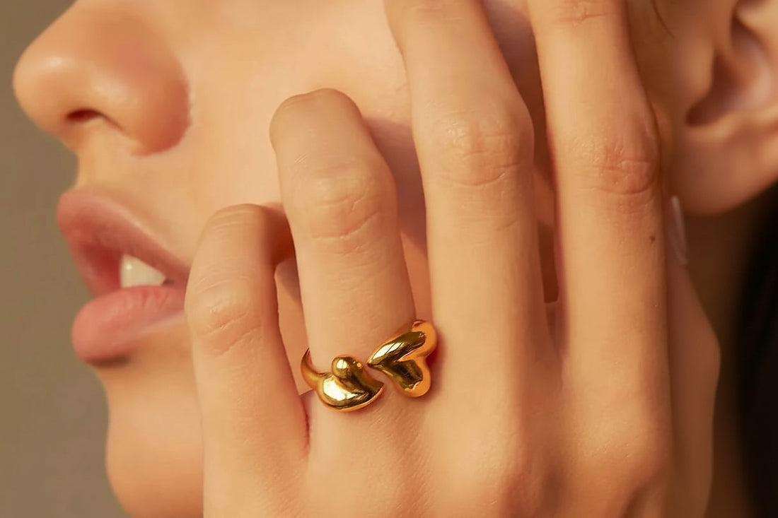 Bague Cœur Ajustable Acier Imperméable | MDN Store
