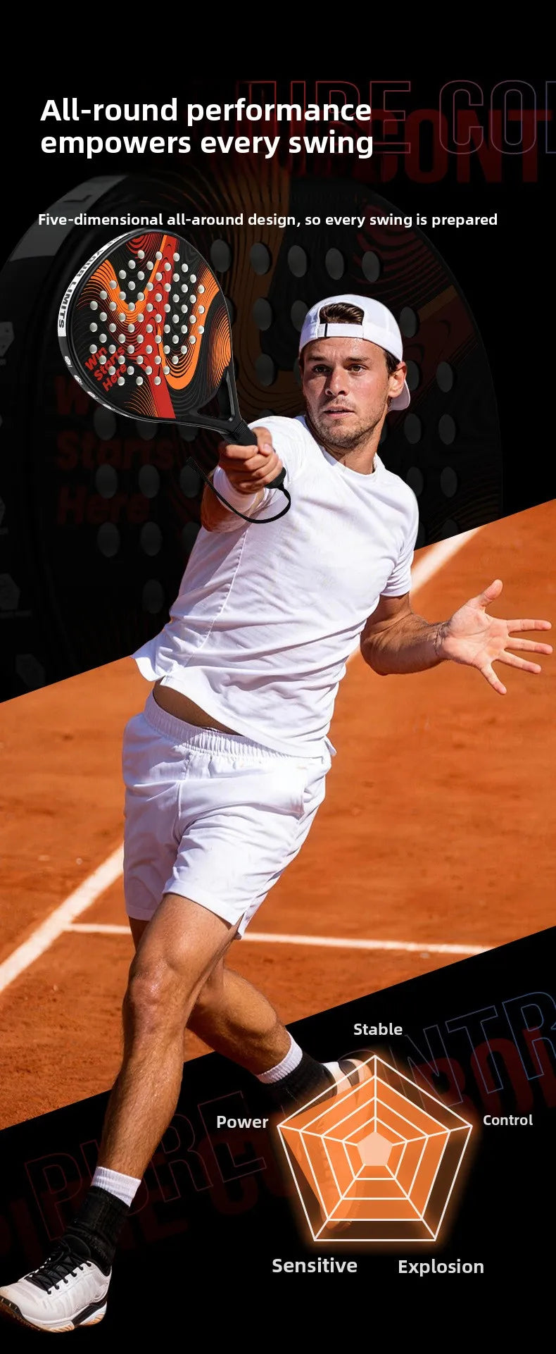raquette-de-padel-en-fibre-de-carbone-noyau-en-mou - MDN Store 25
