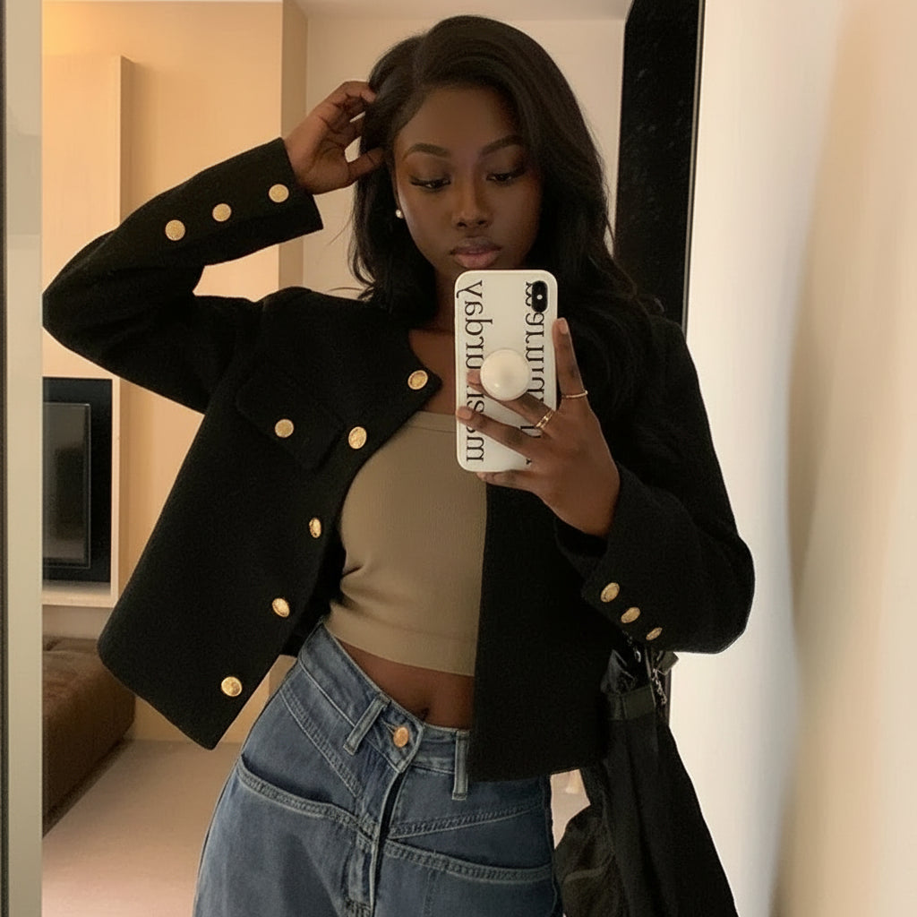 Veste Tweed Courte Élégante | MDN Store