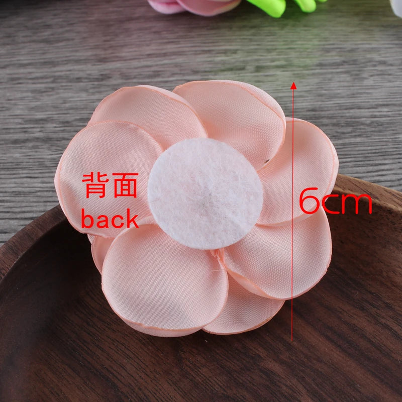 Lot de 10 Fleurs en Satin 6cm - Accessoires Cheveux Mariage | MDN Store