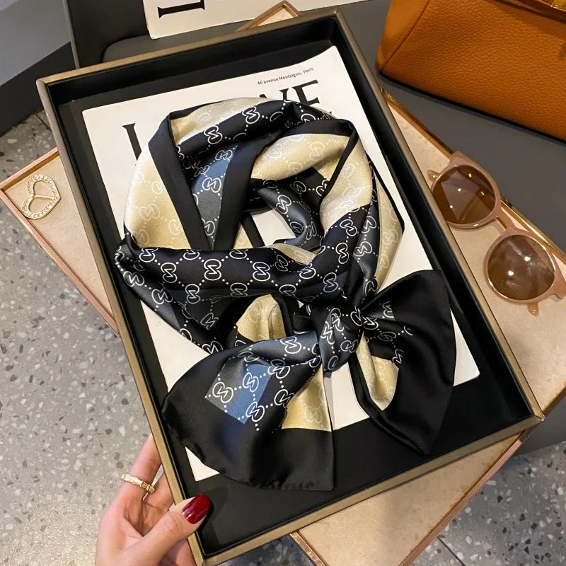 Foulard Soie Long Étroit Femme Cravate | MDN Store