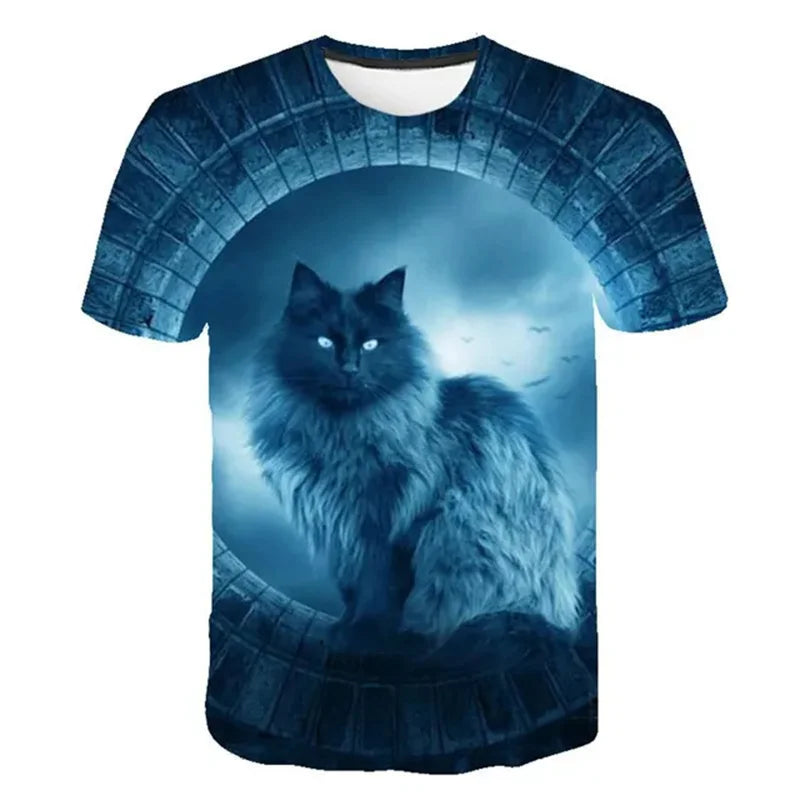 T-Chemise Chat Mystérieux 3D Ample Femme | MDN Store