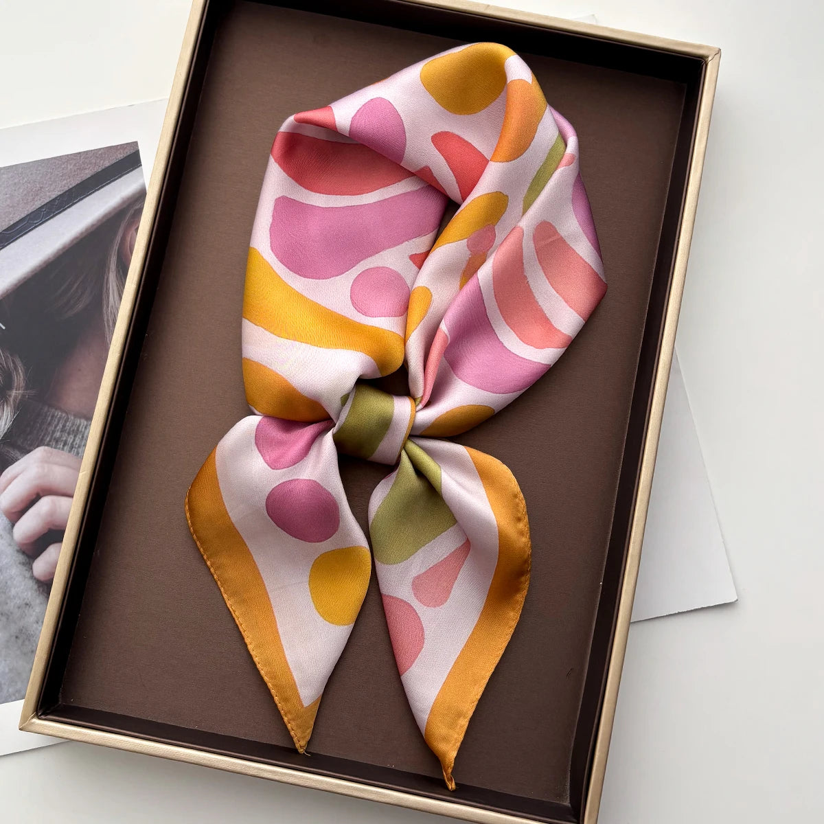 Foulard Carré Soie Imprimé Floral 70cm | MDN Store