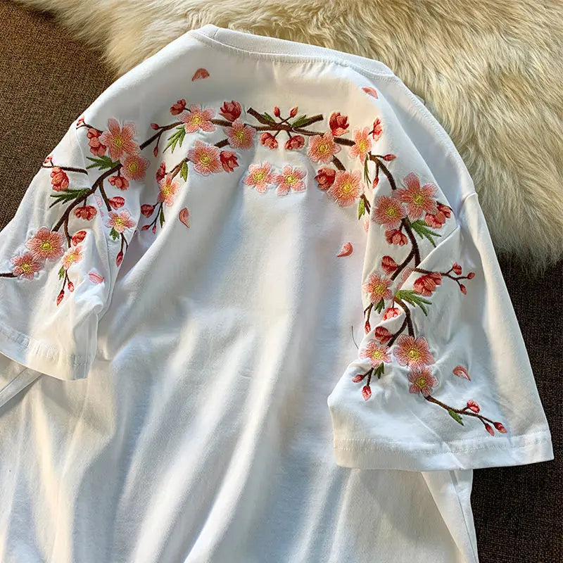 T-Chemise Broderie Cerisiers Femme | MDN Store