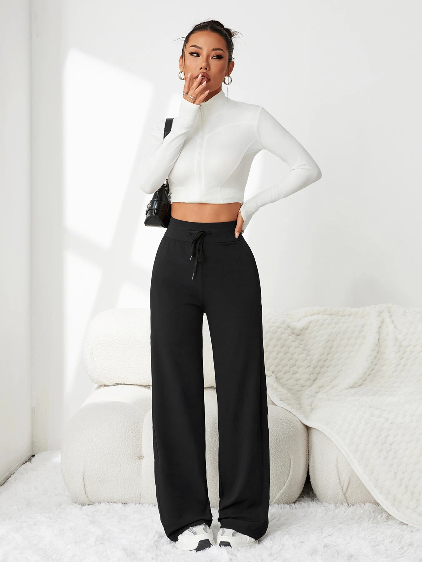 Pantalon Large Soie Glacée Été Femme | MDN Store