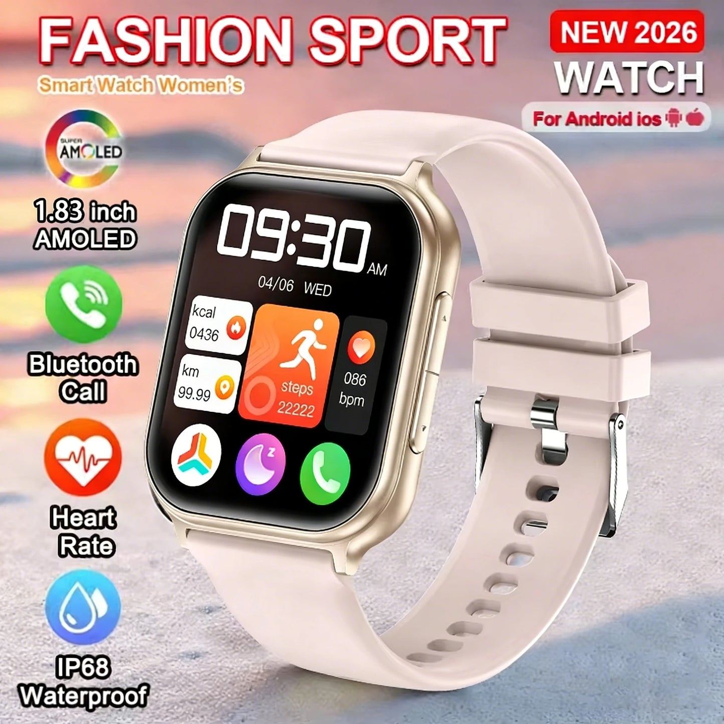 Montre Connectée GPS 1.83" Acier 700mAh IP68 | MDN