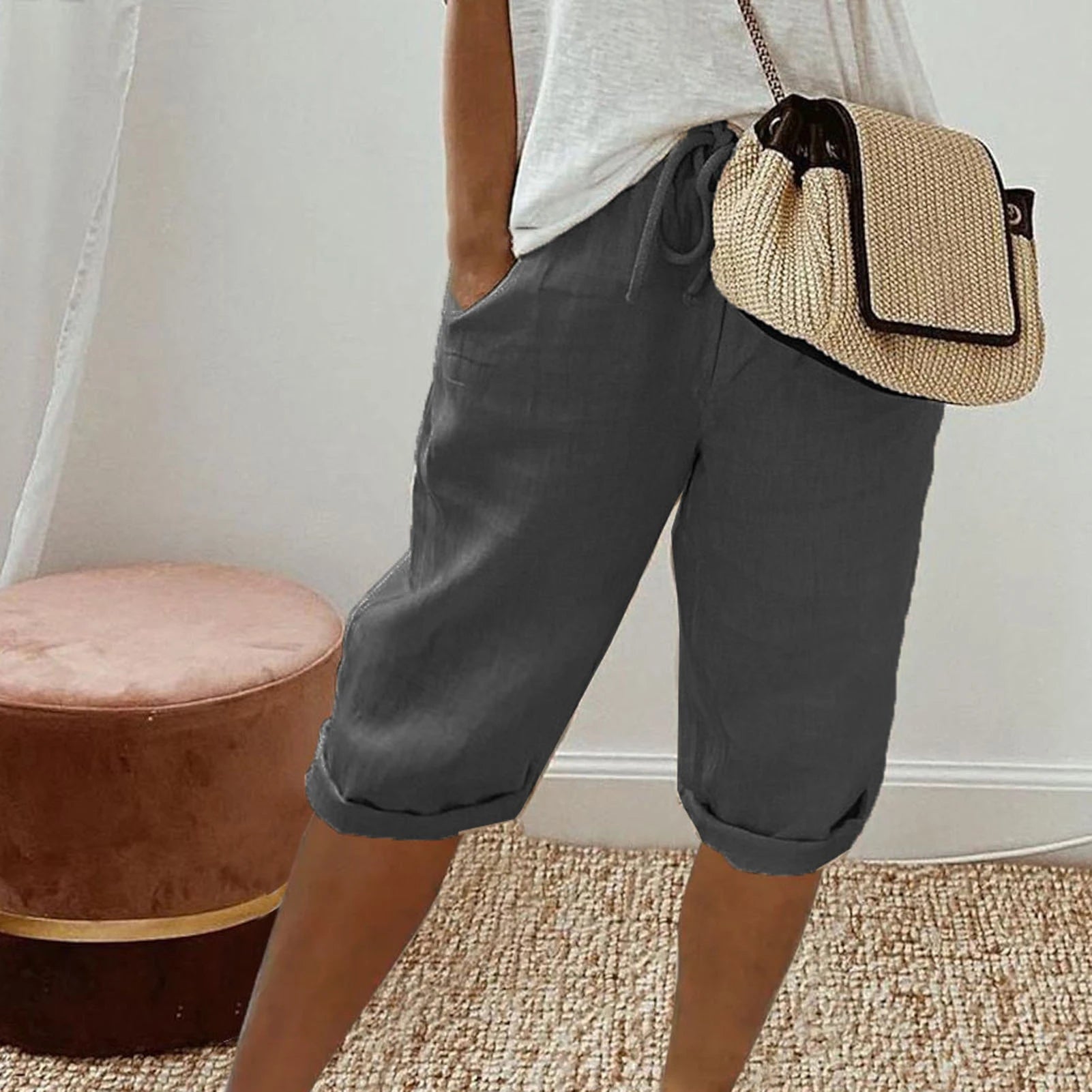 Short Femme Coton Lin Taille Moyenne Large | MDN Store