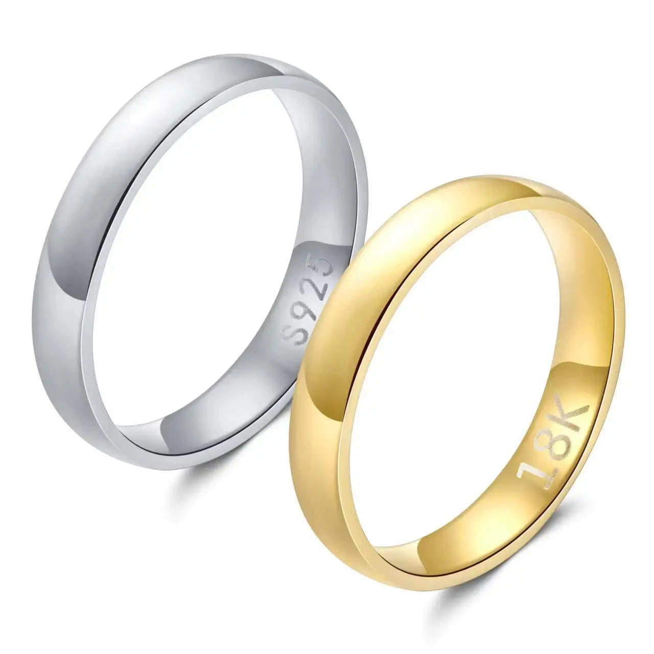 Bague Alliance Acier Plaqué Or 18K 4mm | MDN Store