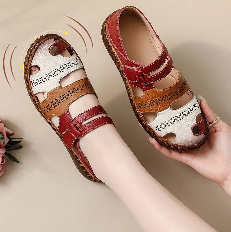 Sandales Cuir Plates Bout Fermé Lorilury | MDN Store