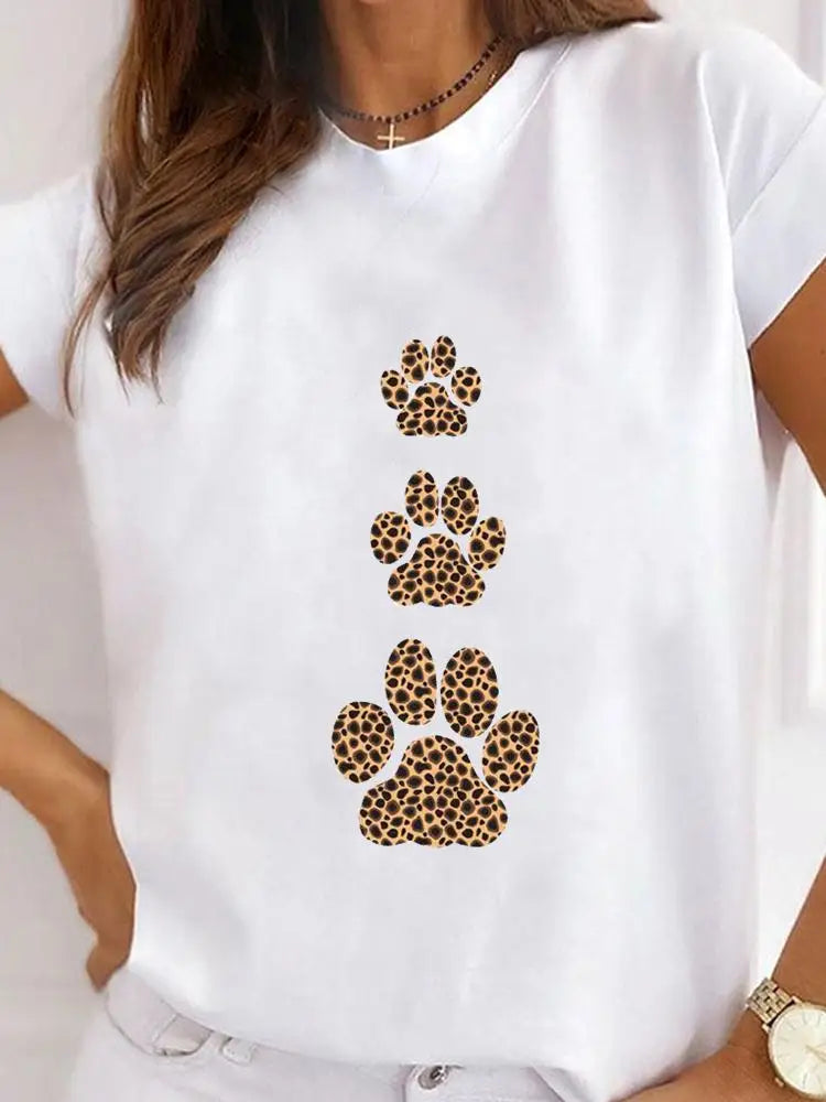 T-Chemise Patte Léopard Chat Chien Femme | MDN Store