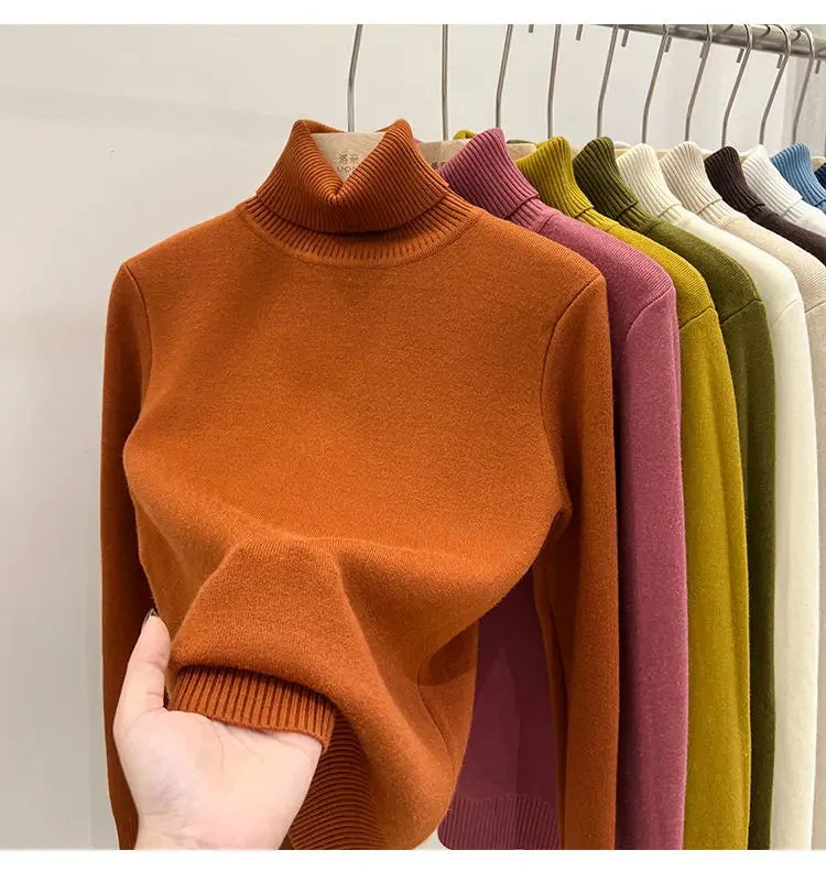 Pull Col Roule Femme Polaire Epais Manches Longues 8 Coloris | MDN Store
