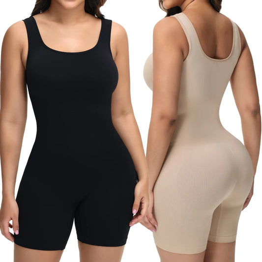 Body Gainant Bretelles Larges Shorty Femme - Gaine Complète Ventre Plat Confortable | MDN