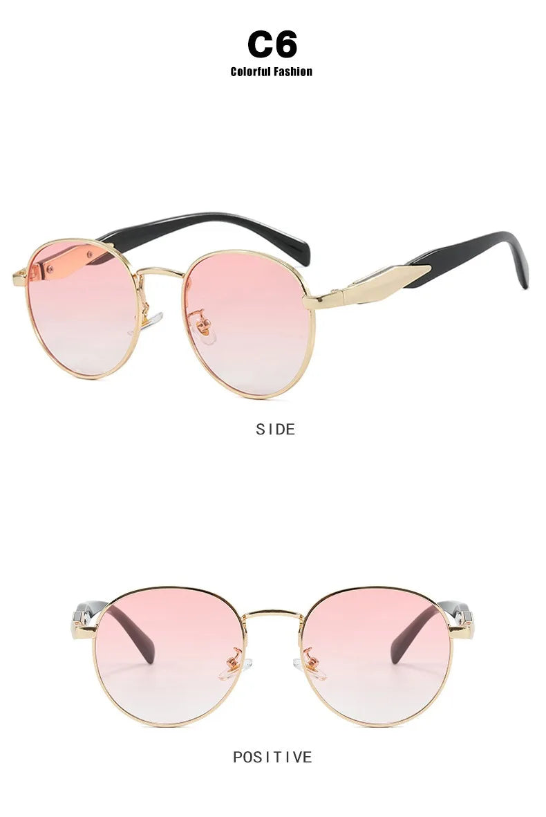 Lunettes de Soleil Rondes Vintage Métal UV400 - Femme | MDN