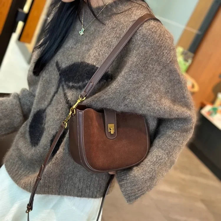 Sac à Main Femme Cuir Véritable Daim Luxe Grande Capacité - MDN