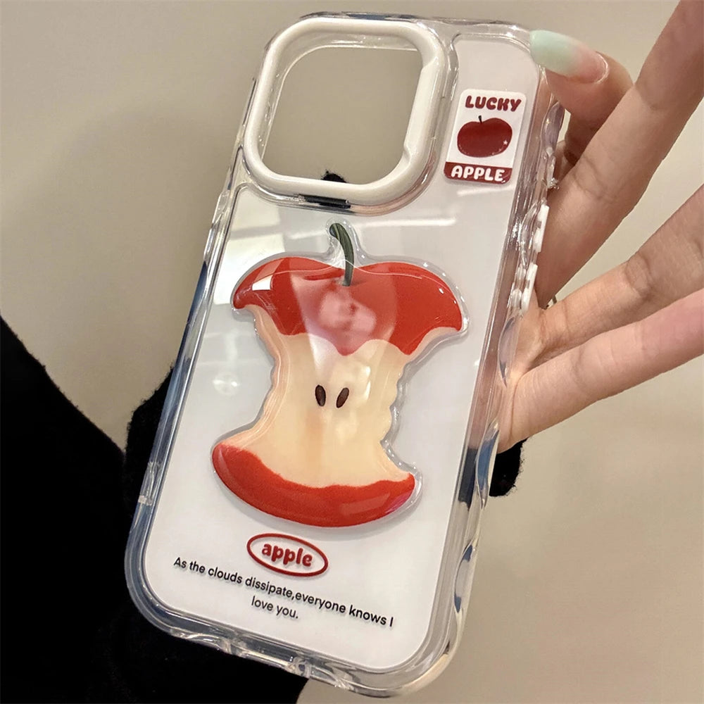 Coque iPhone Pomme Sticker Kawaii - 16 15 14 Pro Max Antichoc | MDN Store