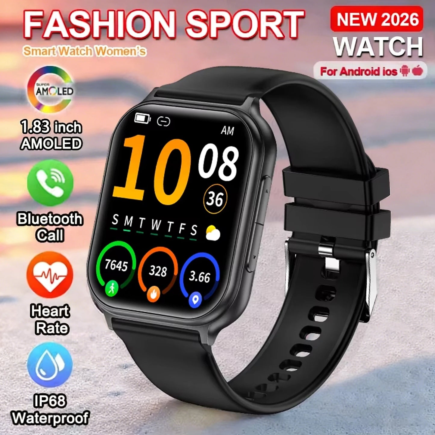 Montre Connectée GPS 1.83" Acier 700mAh IP68 | MDN