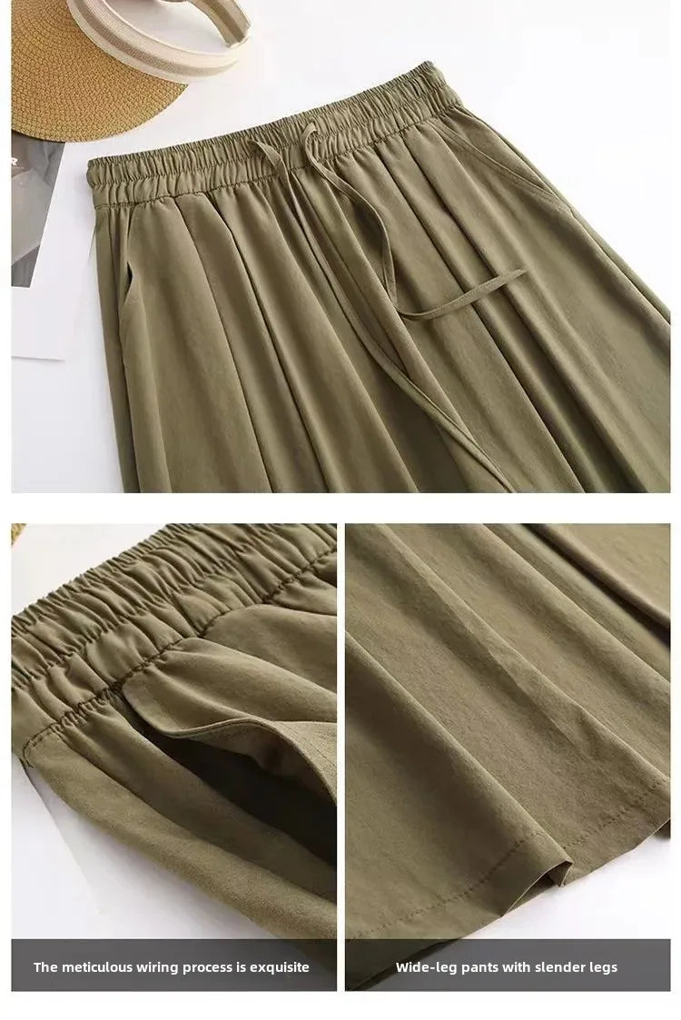 Jupe-Culotte Large Soie Glacée Femme | MDN Store