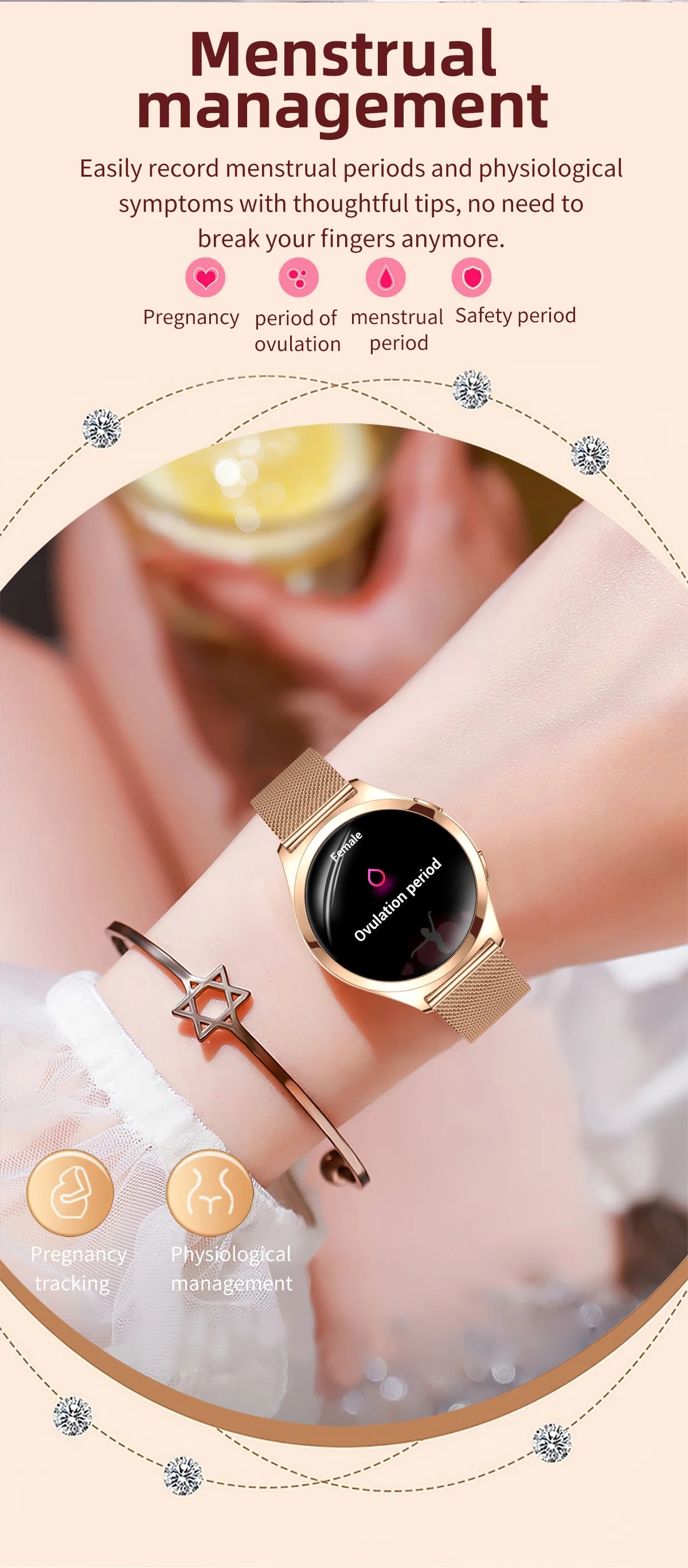 Montre Connectée Femme Luxe 1.27" Boussole IP68 | MDN Store