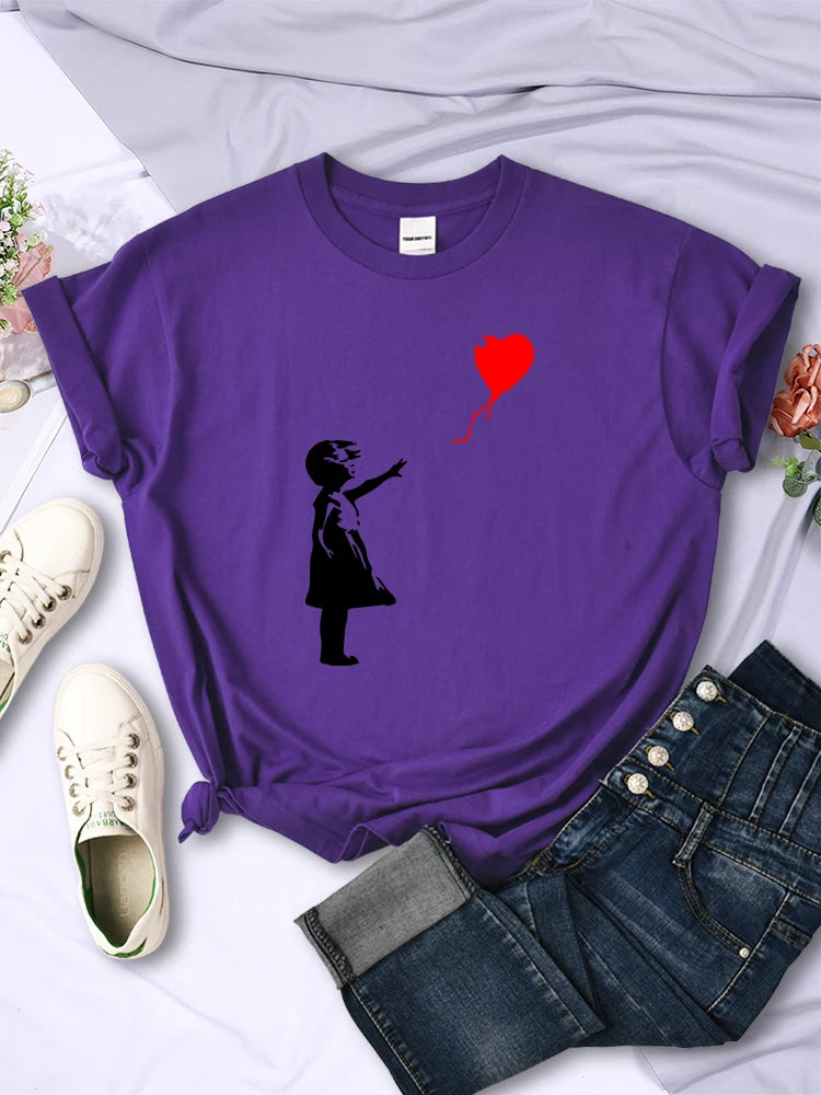 T-shirt Ballons Amour Imprimé Femme | MDN