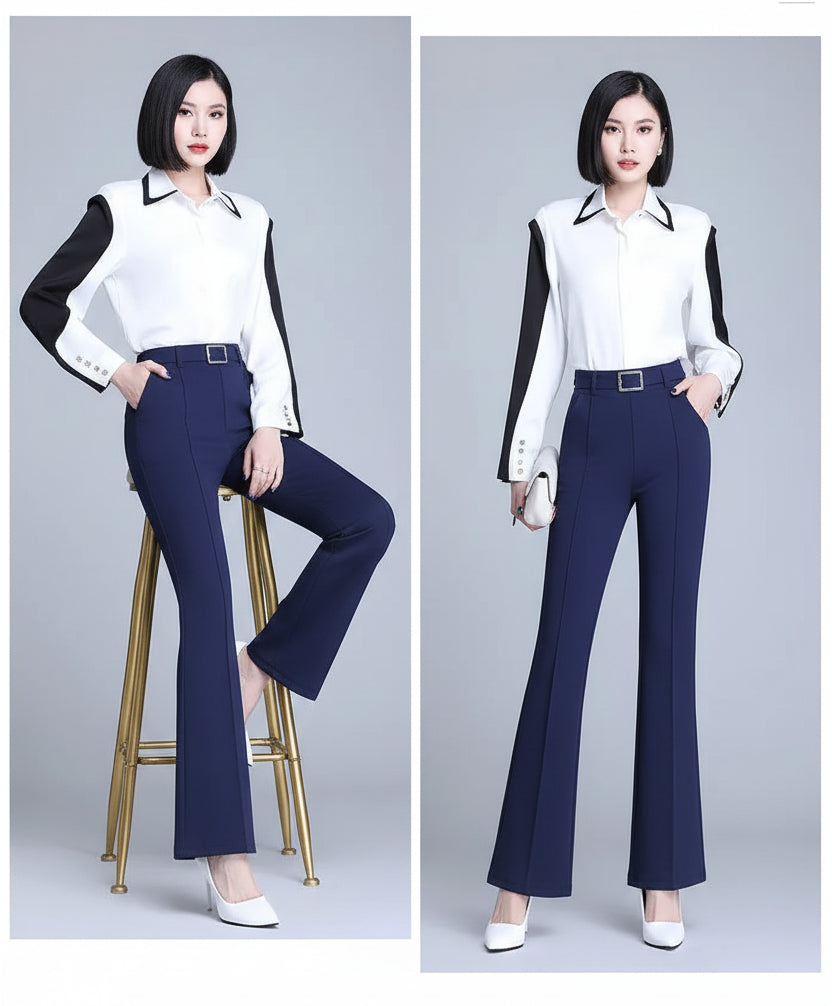 Pantalon Évasé Taille Haute Diamants | MDN Store