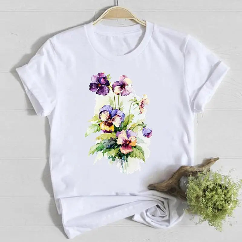 T-shirt Fleurs Printemps Graphique Femme | MDN