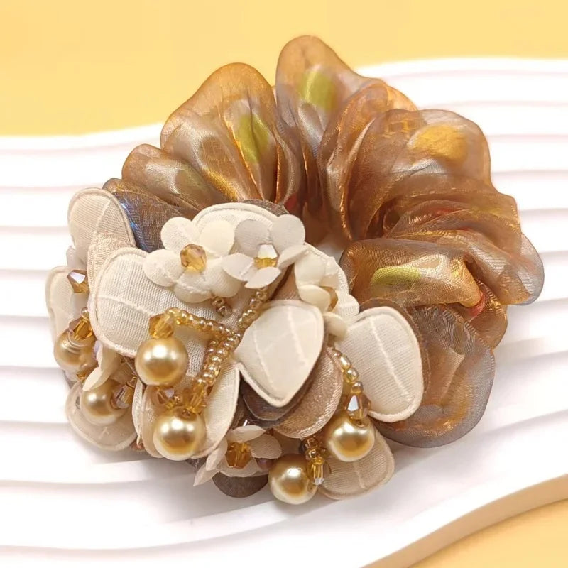 Chouchou 3 Fleurs Perle Élastique | MDN Store
