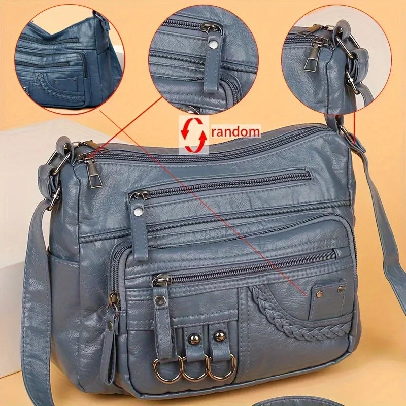 Sac Bandoulière Vintage Multi-Poches Femme Voyage Bureau | MDN Store