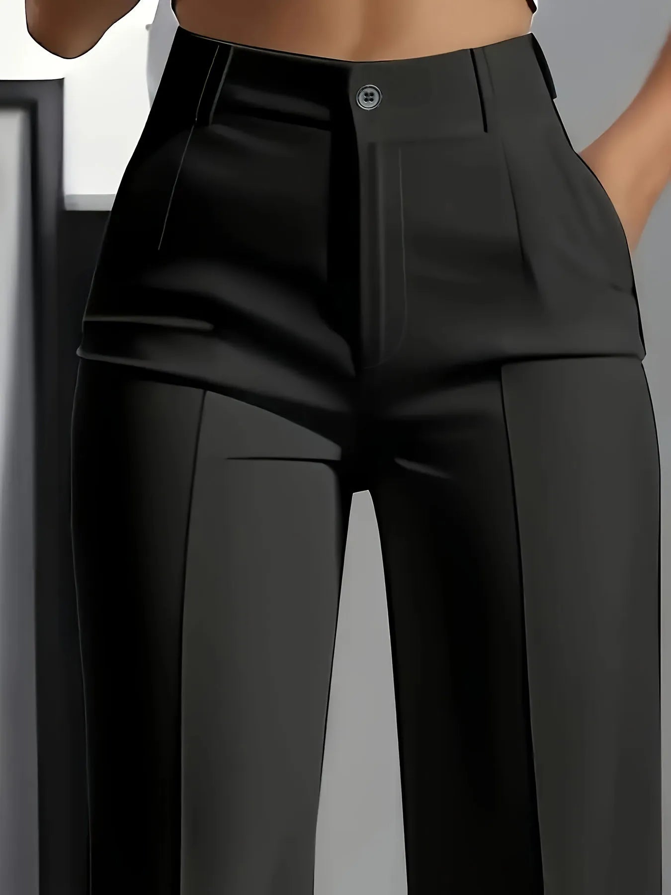 Pantalon Femme Taille Haute Drapé Coupe Droite Élégant | MDN