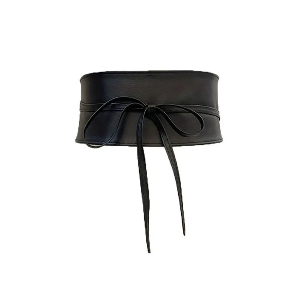 New Women Bow Lace Belt Corset Wide Belts Black White Female Self Tie Obi Cinch Waistband Wedding Dress Waist Band