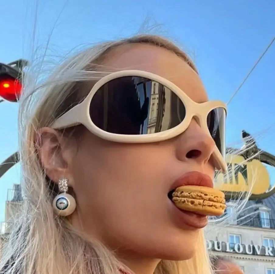 Lunettes de Soleil Y2K Punk Ovales - Femme & Homme UV400 | MDN