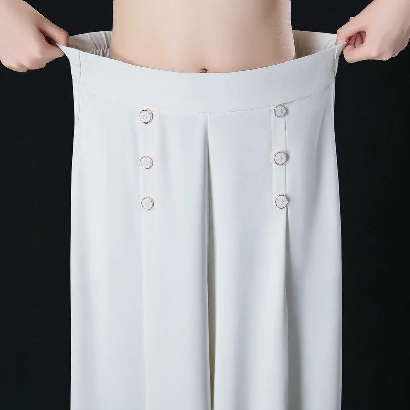 Pantalon Large Femme Vintage Café Taille Haute | MDN Store