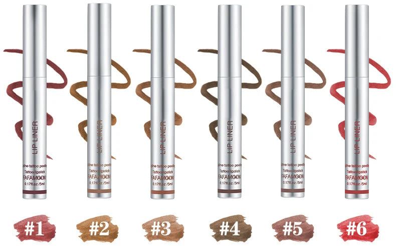 Crayon Lèvres Imperméable Peel Off 6 Couleurs Contour Mat Longue Tenue | MDN Store