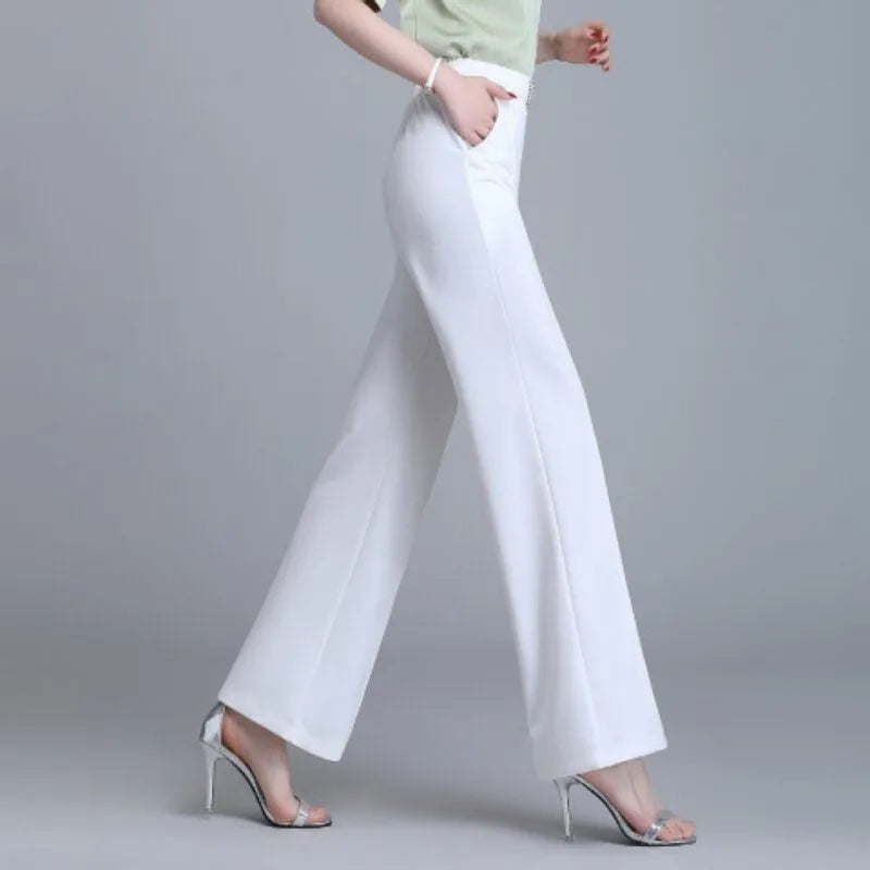 Pantalon Large Femme Soie Glacée Kaki | MDN Store