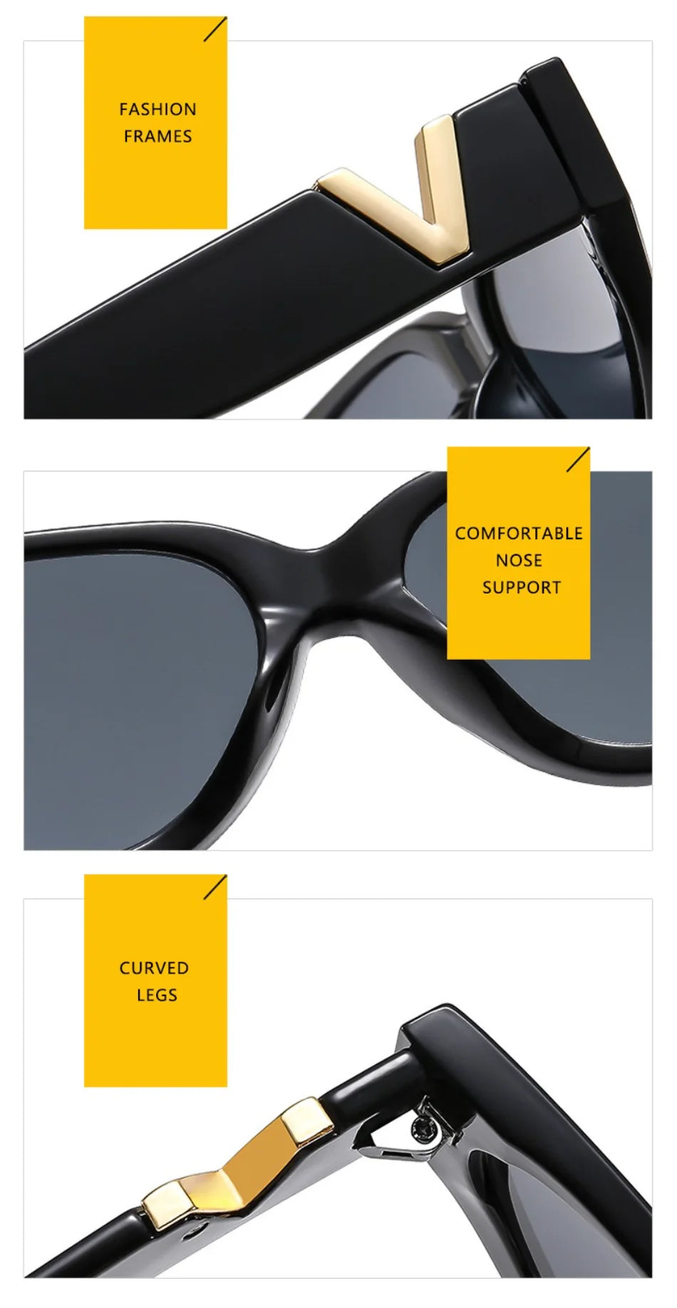 Lunettes de Soleil Cat Eye Vintage Femme - Monture Œil de Chat Rétro UV400 Protection Designer | MDN