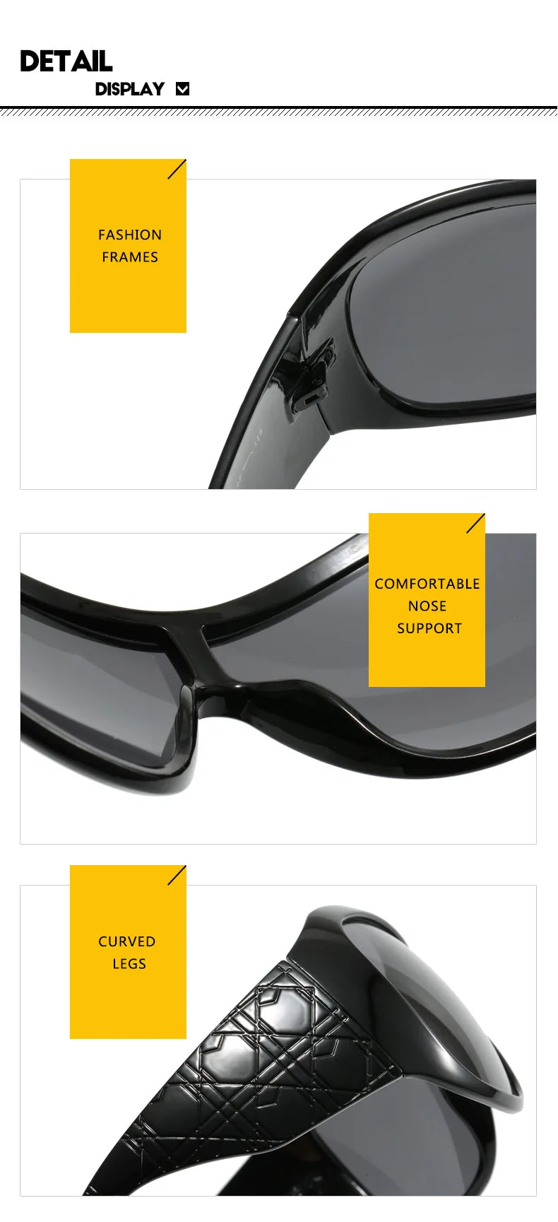 Lunettes de Soleil Y2K Oversize Monobloc UV400 - Femme | MDN