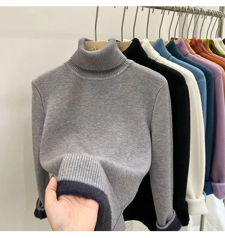 Pull Col Roule Femme Polaire Epais Manches Longues 8 Coloris | MDN Store