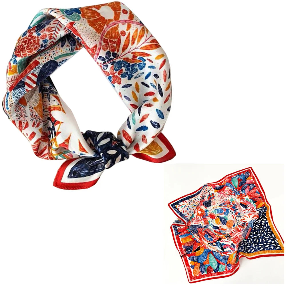 Foulard Carré Soie Mûrier 100% Floral 53cm Femme | MDN Store