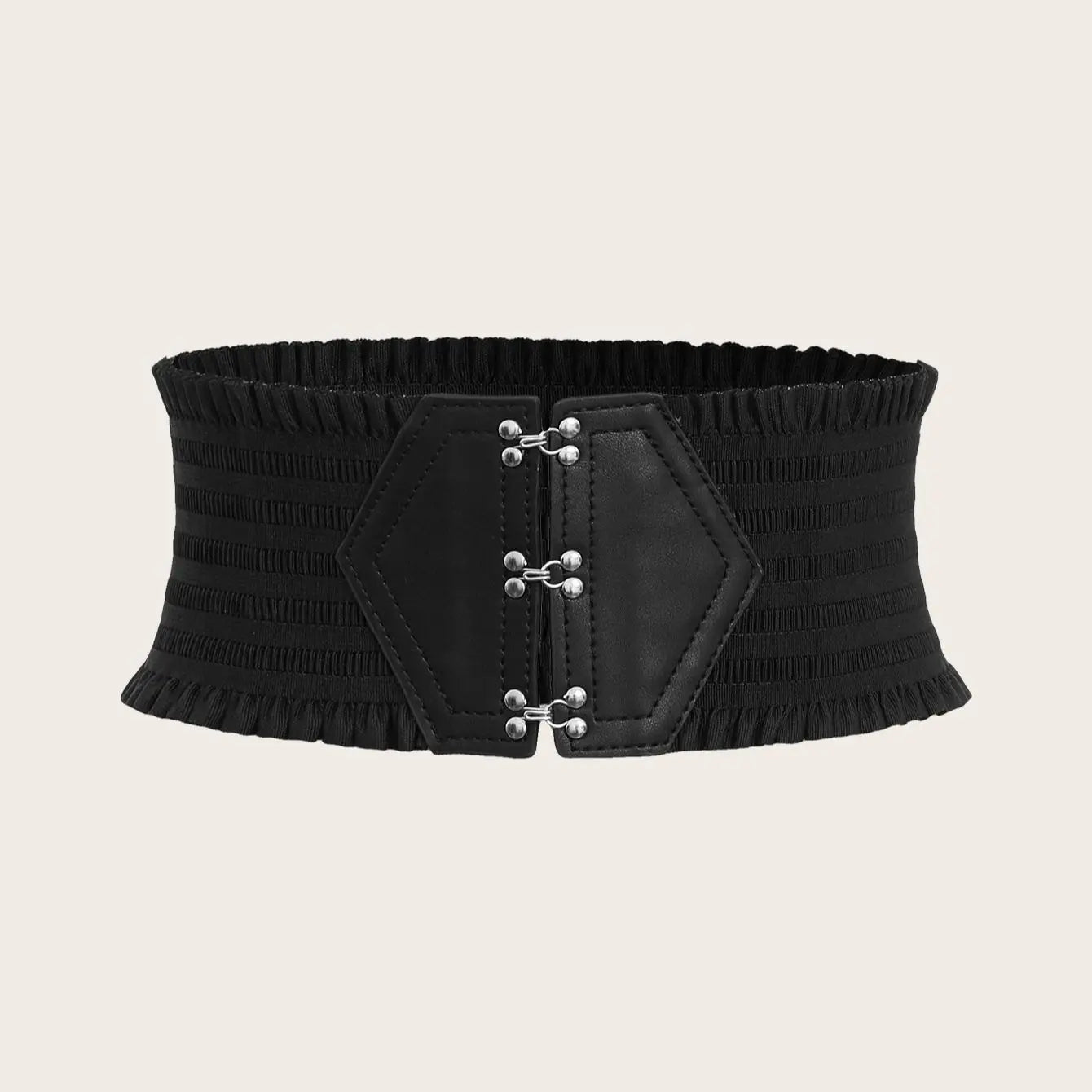Ceinture Large Élastique Triple Boucle Volants Femme - Ceinture Robe Décorative Ajustable | MDN