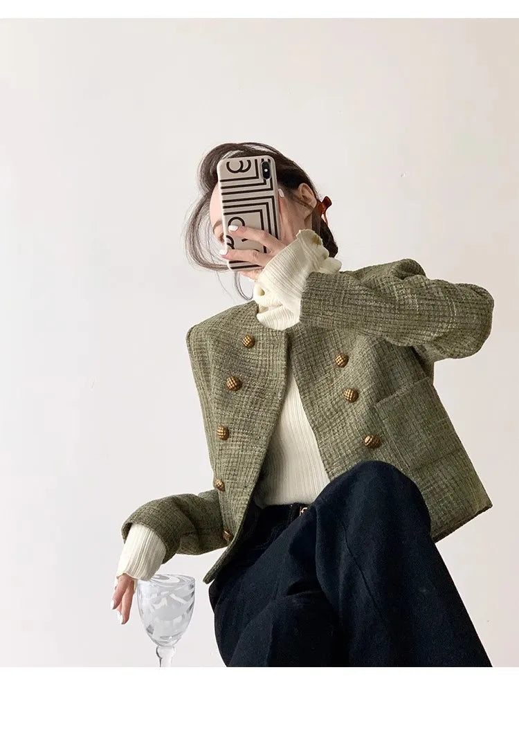 Veste Courte Vintage Pois Style Français | MDN Store