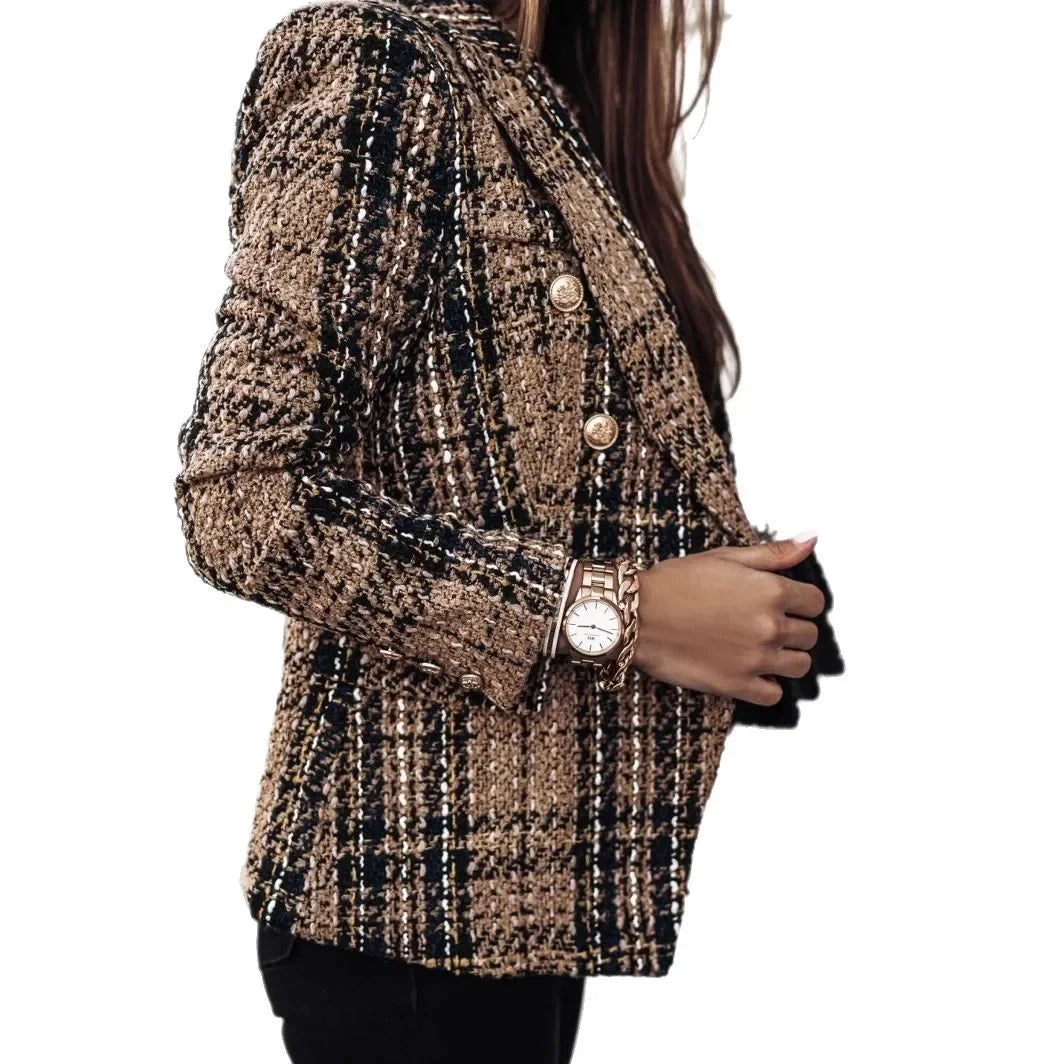 Veste Blazer Femme Imprimée Double Bouton | MDN
