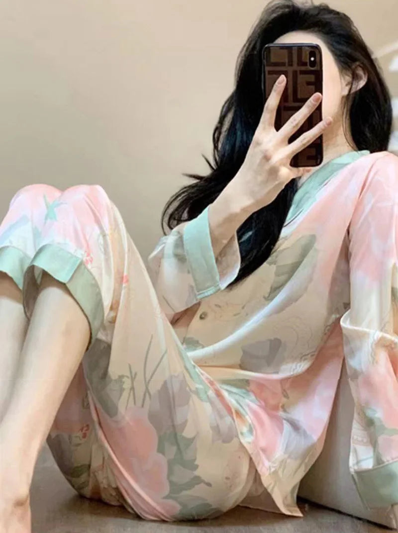 Pyjama Satin Soie 2 Pièces | MDN Store