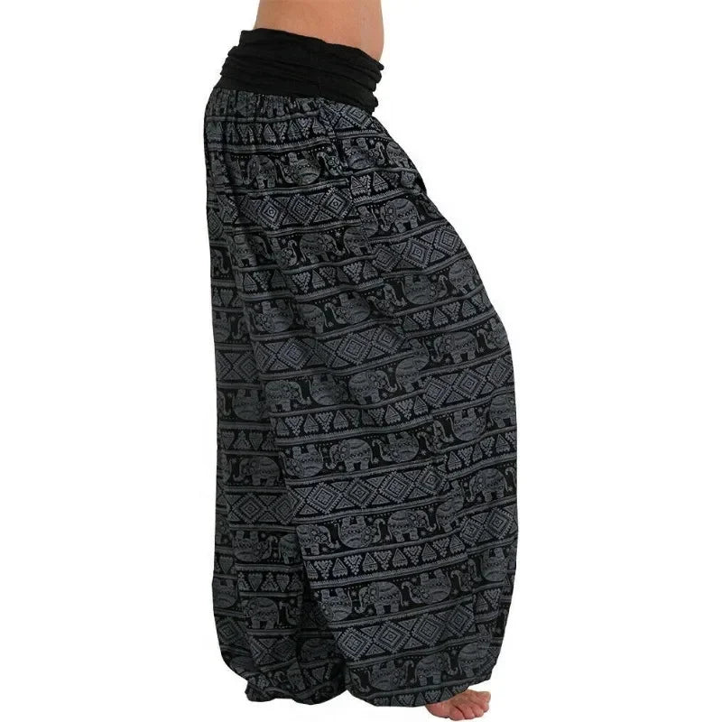 Pantalon Harem Femme Imprimé Géométrique Rouge | MDN Store