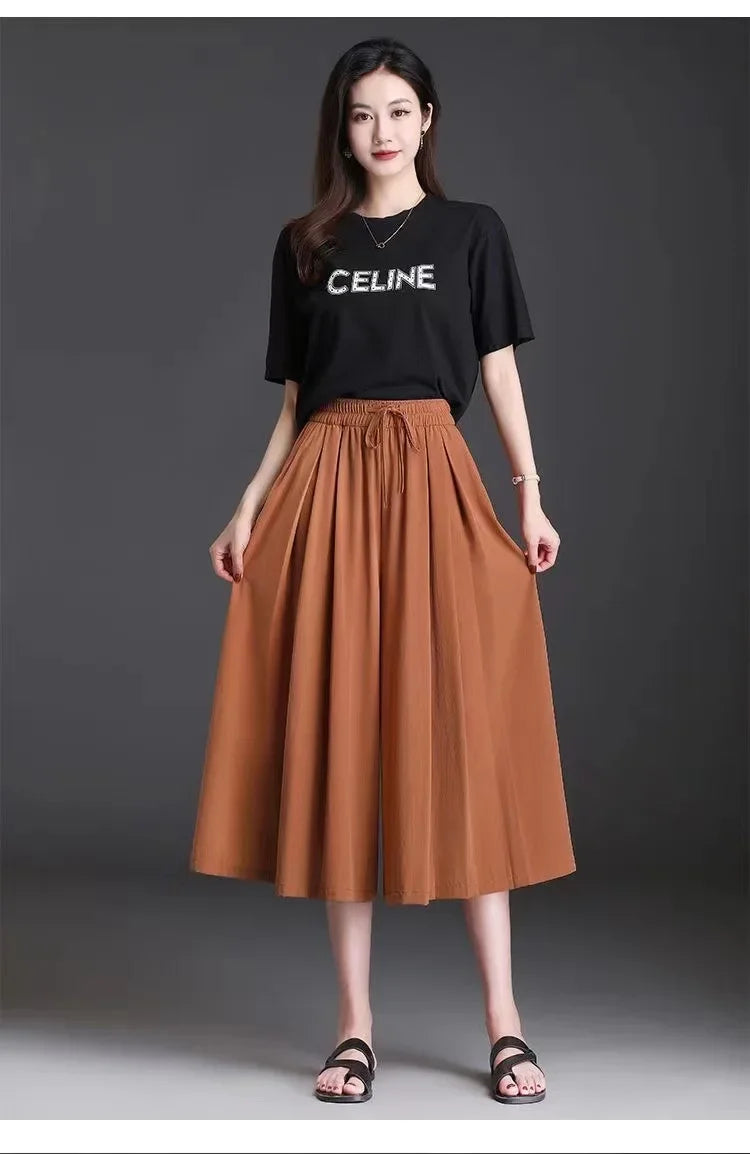 Jupe-Culotte Large Soie Glacée Femme | MDN Store