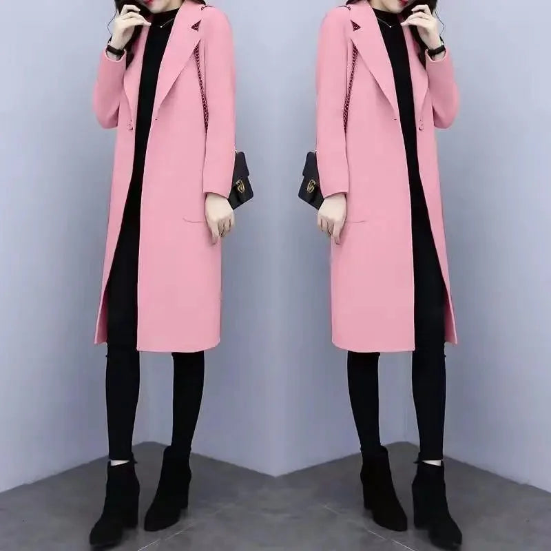 Manteau Femme Mélange Laine Mi-Long Coréen - Style Méticuleux Automne Hiver Chaud | MDN