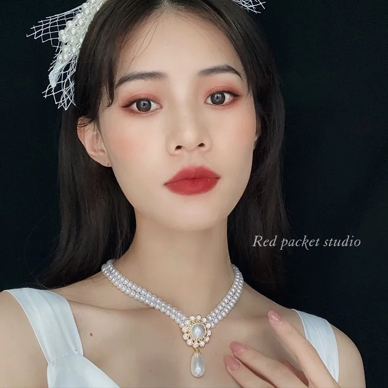 Parure Collier Boucles Perles Vintage | MDN Store