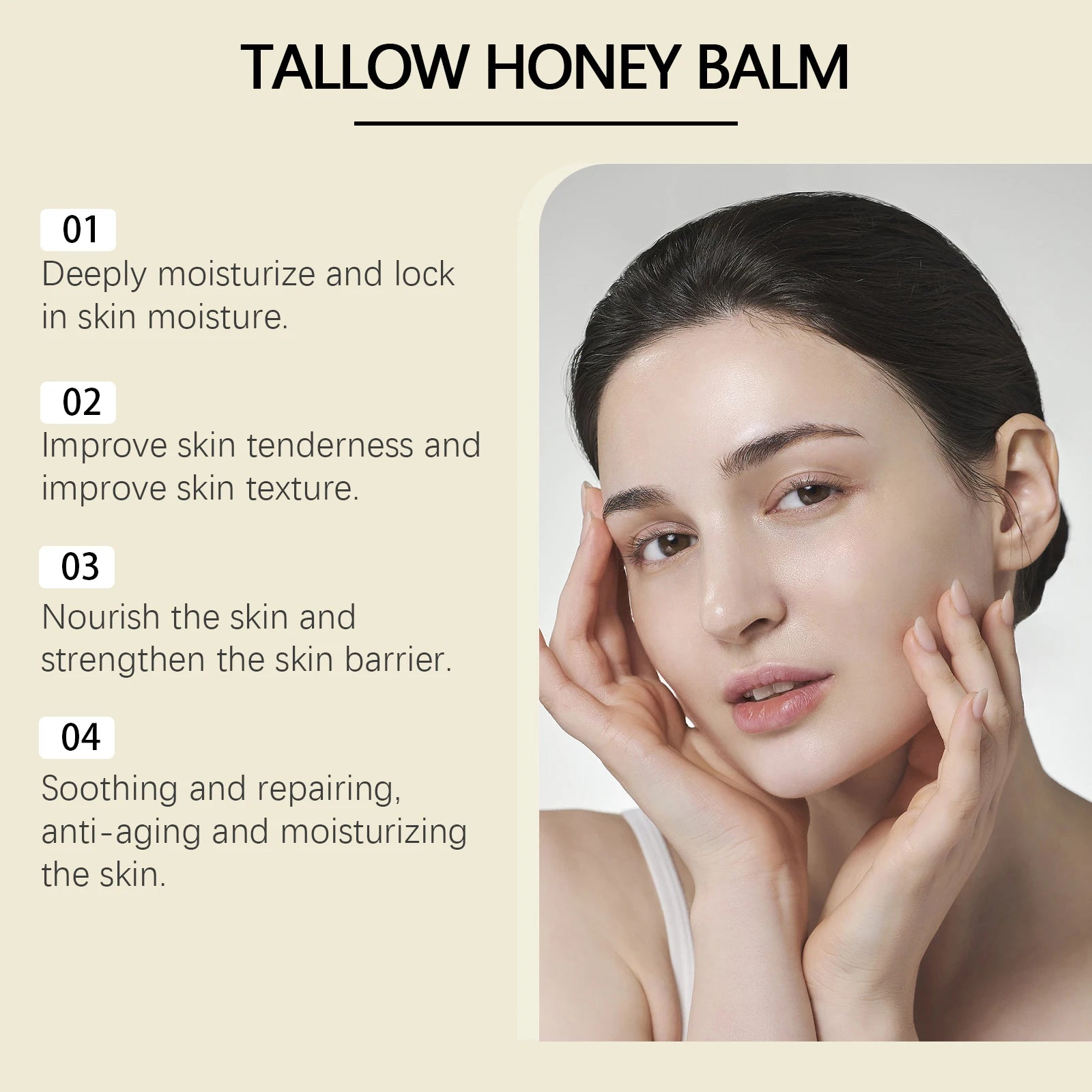 Baume Suif de Bœuf Miel Fouetté Visage Corps Absorption Rapide Bio 60g | MDN Store